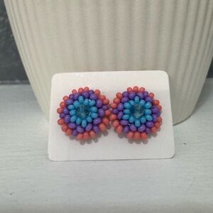 Huichol Beaded Stud Earrings
